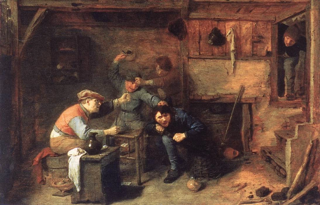 La rissa tra giocatori di carte in una taverna - Alte Pinakothek, Monaco di Baviera